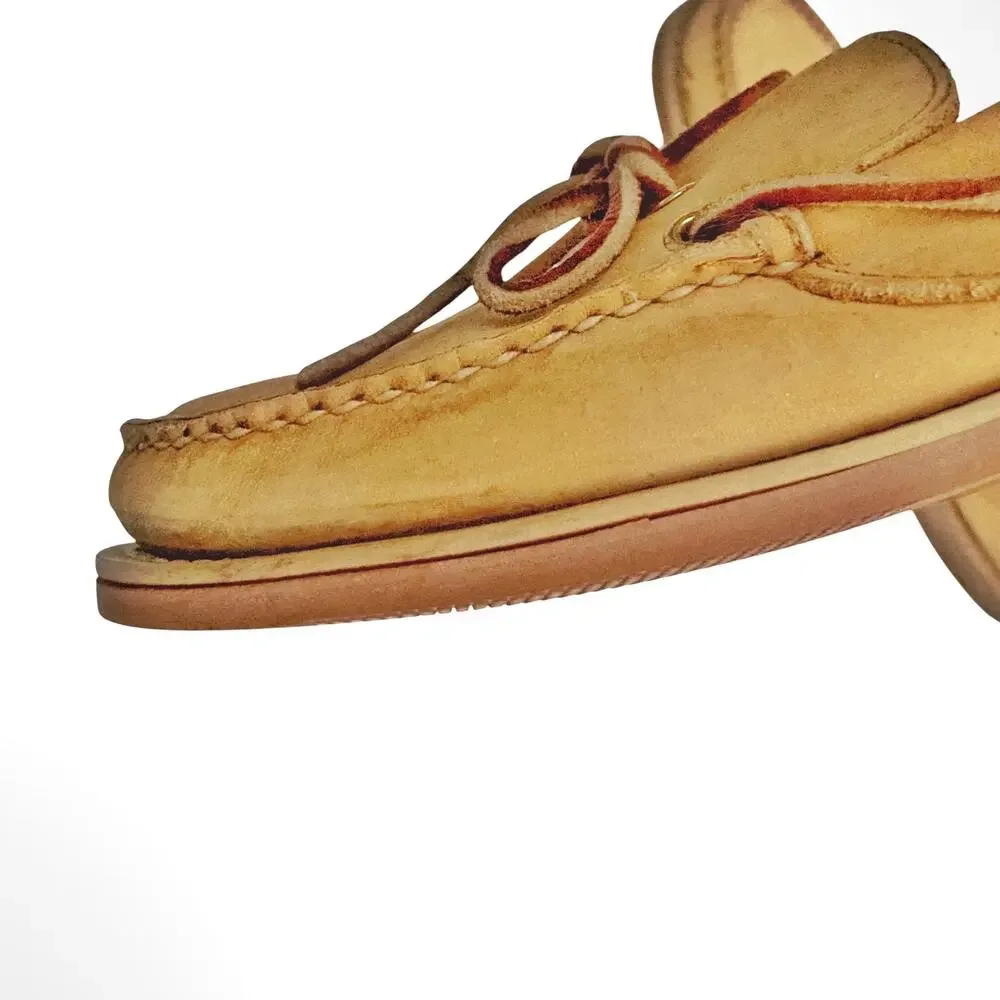 Timberland Tan Nubuck Leather Boat Shoes Coastal Prep Summer Dock Shoes Loafers